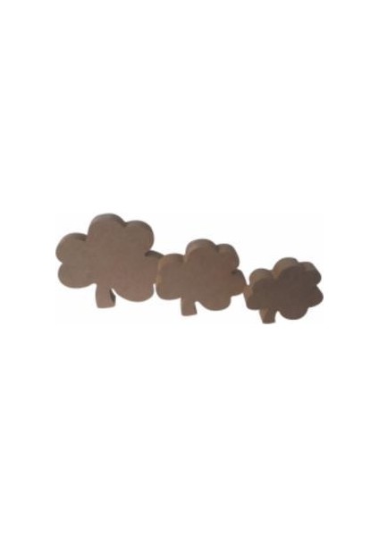 3’lü Yonca Mdf Ahşap Obje 18MM