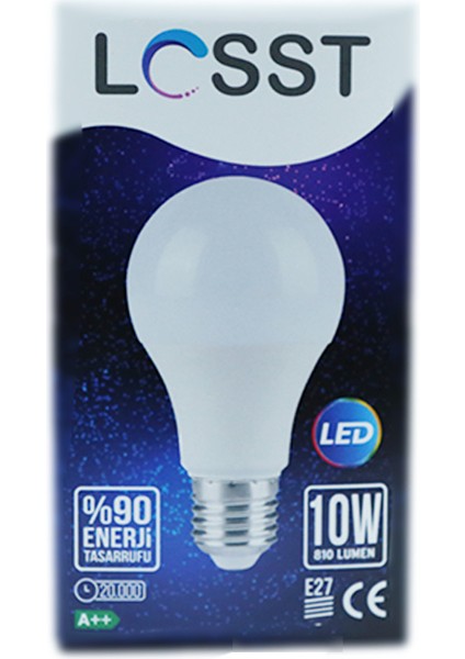 10W 220-240V 810LM 4000K E27 A60 Dimli LED Ampul
