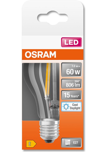 Led Cla60 6,5W Beyaz Işık E-27 806lm Ampul