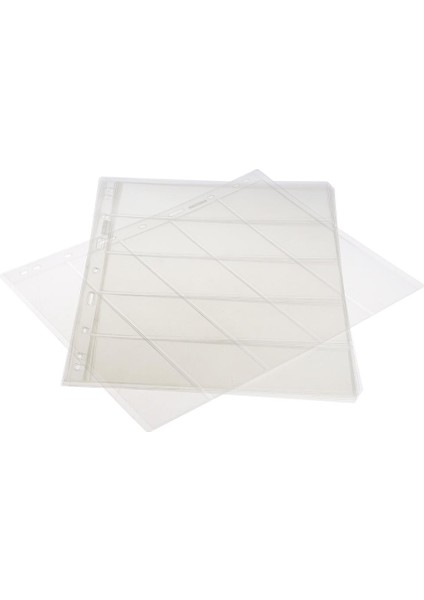 10 Adet / Paket Kağıt Para Pulları Albüm Kitap Temizle Pvc Gevşek Yaprak Sayfası - 5 Satır (Yurt Dışından)