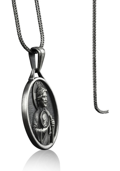 Saint Jude Madalyon Gümüş Kolye fiyatları