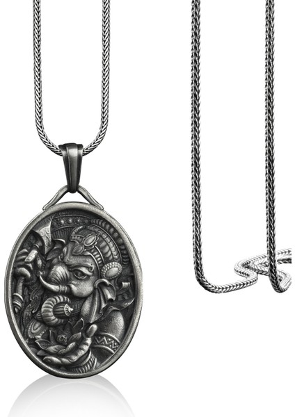 Namaste Fil Madalyon Gümüş Kolye