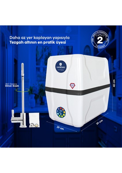 80 Gpd Süper Sarım Membranlı 12 Aşama 6 Filtre Pompalı Çelik Tanklı Su Arıtma Cihazı