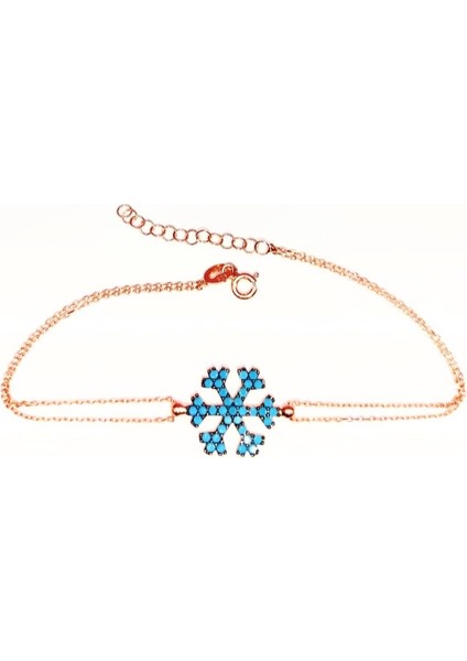 Kar Tanesi Gümüş Rose Bileklik