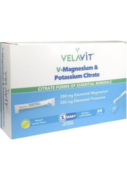 V-Magnesium & Potassium Citrate 20 Toz Poşet (VLT101)