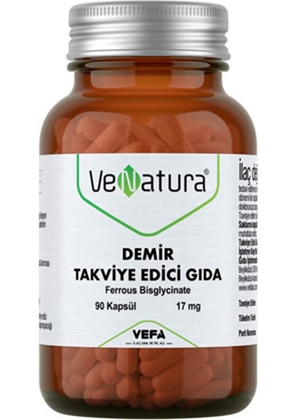 Demir Takviye Edici Gıda 17 Mg 90 Kapsül 90KAPSÜL