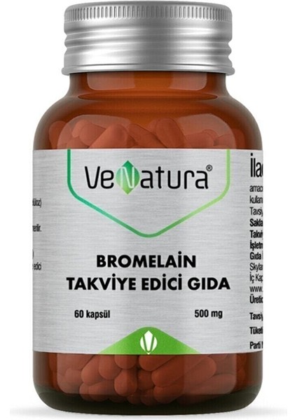 Venatura Bromelain Takviye Edici Gıda 60 Kapsül