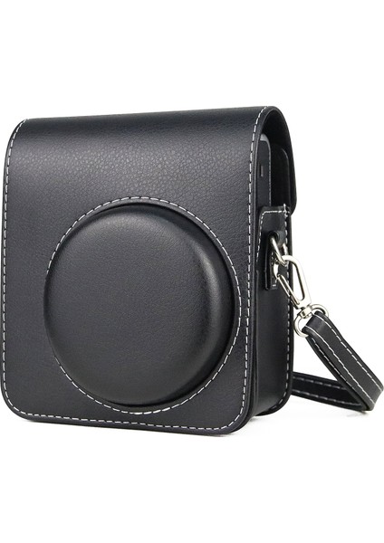 Fujıfılm Instax Mini 40 Için Tam Vücut Deri Kılıf Çanta Siyah (Yurt Dışından)