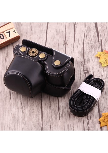 Sony A6000 / A6300/ Nex 6 Için Tam Vücut Deri Kılıf Çantasiyah (Yurt Dışından)