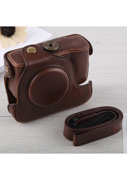 Canon G16 Için Tam Vücut Deri Kılıf Çanta Kahverengi (Yurt Dışından)