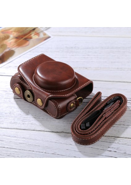 Canon Powershot G7 x Mark Iı Için Tam Vücut Deri Kılıf Çanta Kahverengi (Yurt Dışından) modelleri