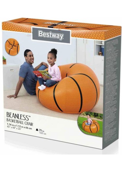 Beanless Basketbol Çocuk Şişme Koltuk 75103