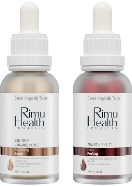 Rimu Health Products Canlandırıcı Cilt Tonu Eşitleyici ve Koyu Leke Önlemeyi Hedef Alan Bakım Seti 30 ml + 30 ml RM000123