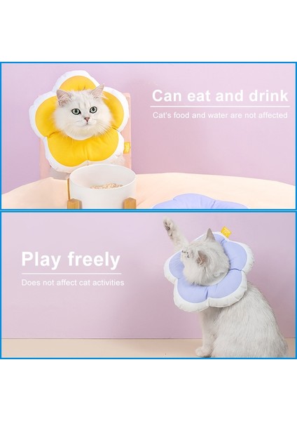 Sevimli Çiçek Şeklindeki Evcil Hayvan Anti-Licking Yaka, Spesifikasyon: M (Sarı) (Yurt Dışından) modelleri