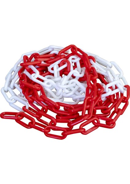 Plastik Trafik Zinciri Kırmızı-Beyaz 6 mm (30 Metre) fiyatları