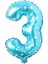 3 Rakam Folyo Mavi Balon 36 cm 16 Inc 1