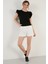 Kolları Fırfırlı Slim Fit Bisiklet Yaka % 100 Pamuk T Shirt Bayan T Shirt 5864500 4