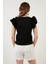 Kolları Fırfırlı Slim Fit Bisiklet Yaka % 100 Pamuk T Shirt Bayan T Shirt 5864500 5
