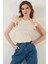 Kolları Fırfırlı Slim Fit Bisiklet Yaka % 100 Pamuk T Shirt Bayan T Shirt 5864500 1