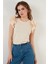 Kolları Fırfırlı Slim Fit Bisiklet Yaka % 100 Pamuk T Shirt Bayan T Shirt 5864500 3