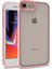 Case World Caseworld Apple iPhone 7 Kapak Metal Kamera Korumalı Arkası Şeffaf Silikon Kılıf - Rose Gold 1