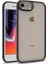 Case World Apple iPhone Se 2020 ile Uyumlu Kapak Metal Kamera Korumalı Arkası Şeffaf Silikon ile Uyumlu Kılıf - Siyah 1