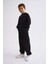 Organik Kapüşonlu Uzun Kollu Erkek Çocuk Sweatshirt - Siyah - 8-10 4