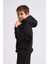 Organik Kapüşonlu Uzun Kollu Erkek Çocuk Sweatshirt - Siyah - 8-10 5