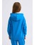 Organik Kapüşonlu Uzun Kollu Kız Çocuk Sweatshirt - Mavi - 10-12 3