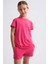 Organik Kısa Kollu Kız Çocuk Tişört - Pembe - 8-10 2