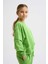Organik Uzun Kollu Kız Çocuk Sweatshirt - Yeşil - 10-12 4
