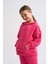 Organik Kapüşonlu Uzun Kollu Kız Çocuk Sweatshirt - Pembe - 10-12 4