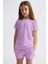 Organik Bağcıklı Cepli Kız Çocuk Şort - Lila - 8-10 4