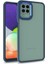 Kılıfmania Samsung Galaxy M22 Kapak Metal Kamera Korumalı Arkası Şeffaf Silikon Kılıf - Mavi 1
