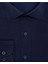 Slim Fit Armür Desenli Lacivert Erkek Gömlek 2