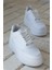 Allyup Günlük Kadın Sneaker Bağcıklı Hafif Kalın Tabanlı Esnek Yürüyüş Suni Deri Spor Ayakkabı 113 4