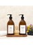 Oval Standlı Beyaz Etiketli Fırçalı Sıvı Sabun Bulaşık Deterjanı Amber Şişe Seti 500ml 1