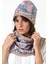 Bej Kadın Bere ve Boyunluk 2li Set Takım Somon Peluş Wellsoft BB-096 1