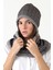 Gri Kadın Bere ve Boyunluk 2li Set Takım Unisex Peluş Wellsoft BB-098 1
