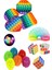 Stres Giderici Set 1 Popit 1 Rubik Zeka Küpü 1 Stres Yayı 1 Işıklı Dikenli Stres Topu 1