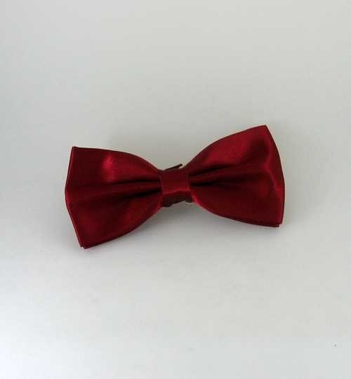 Gaffy Bordo Düz Renk Saten Papyon - Sp-03
