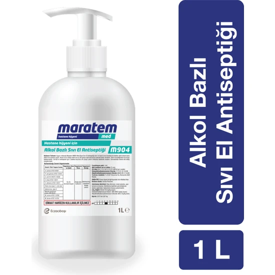 Maratem M904 Alkol Bazlı Sıvı El Antiseptiği Dezenfektan 1lt