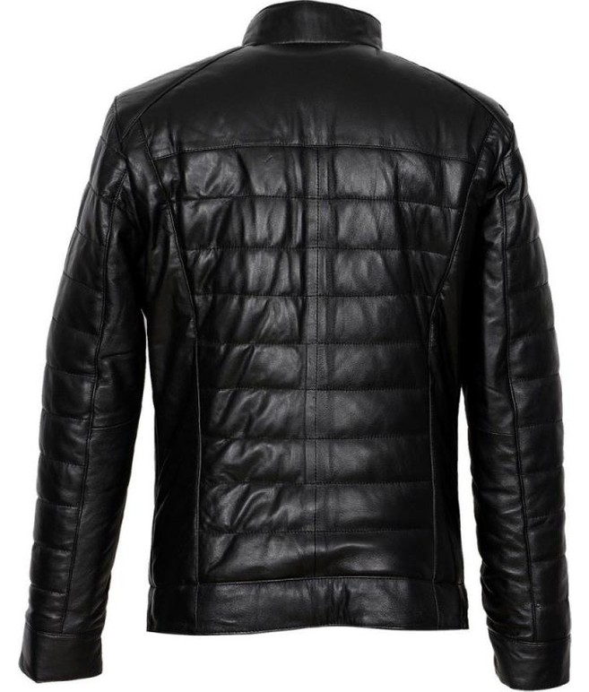 Sanalbolluk Şişme Model Iç Cepli Siyah Renk Erkek Deri Mont görsel 4