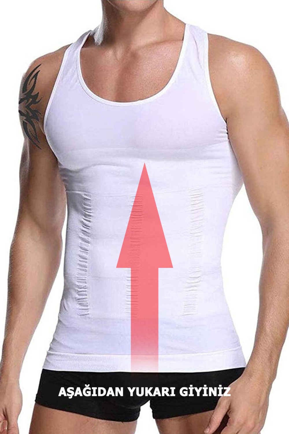 TangModa Erkek Korse Atlet Bel Korsesi Toparlayıcı 2 Li Set Inceltici Korse Atlet görsel 3