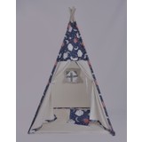 Altev Büyük Boy Ahşap Çoçuk Çadırı Kızılderili Çadırı Oyun Evi Oyun Kamp Çadırı Minderli Devrilmez Toplanmaz
