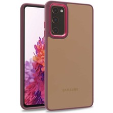 Caseart Samsung Galaxy S20 Fe Kapak Metal Kamera Korumalı Arkası Şeffaf Silikon Kılıf - Kırmızı