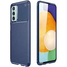 Caseart Samsung Galaxy M23 Kılıf Karbon Dizayn Lüx Silikon Kapak - Lacivert