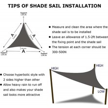 Szykd Üçgen Açık Bahçe Güneşlik Yelken Su Geçirmez Anti-Uv Gölgelik Boyut 4m x 4m x 4m Beyaz (Yurt Dışından)