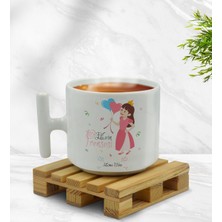 BK Kişiye Özel Evin Prensesi Tasarımlı T Kulplu Beyaz Middle Kupa Bardak-2