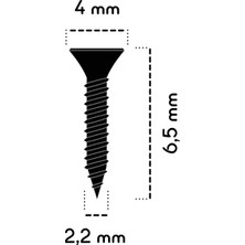 100 ADET 6,5 MM MİNİ HOBİ VİDASI SİYAH